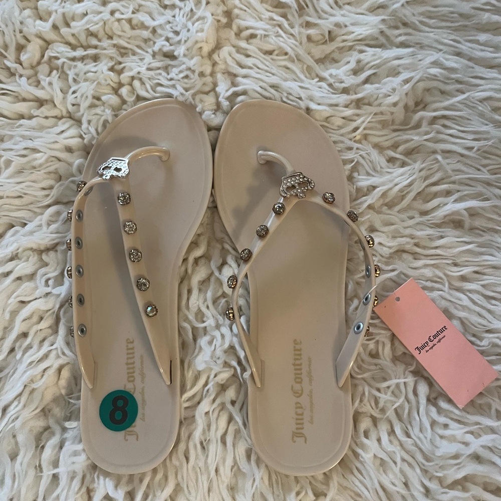 Juicy Couture Cream Studded Sandals
